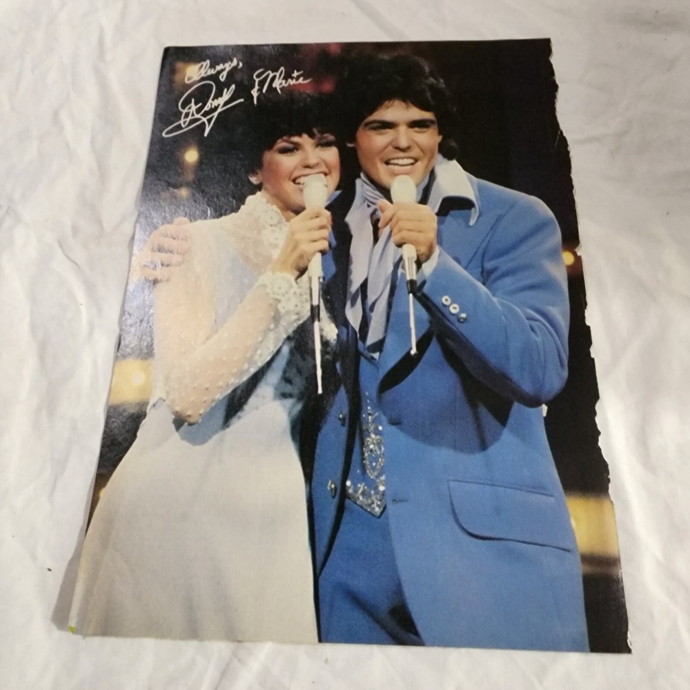 Donny Marie Osmond singing facsimile autograph pinup vintage clipping 1970s 8x10